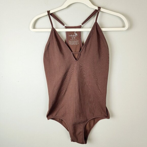 Intimately Free People ribbed brown bodysuit size M / L women - Picture 2 of 8